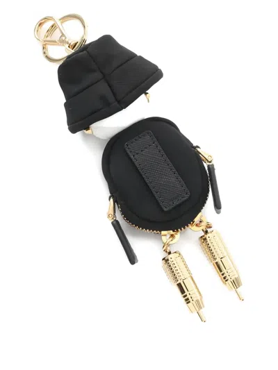Pre-owned Prada 2020s Robby Hat Bag Charm In Black