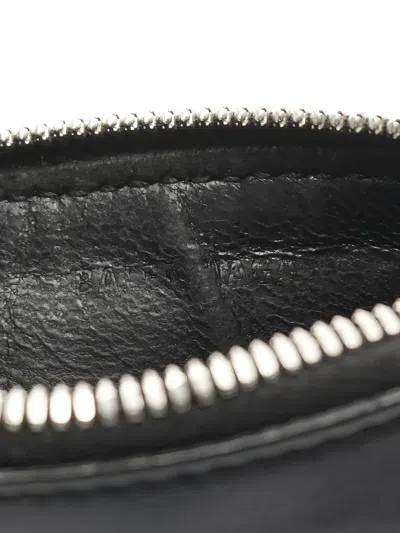 Pre-owned Balenciaga 2000s Logo-lettering Zipped Card Case In Black