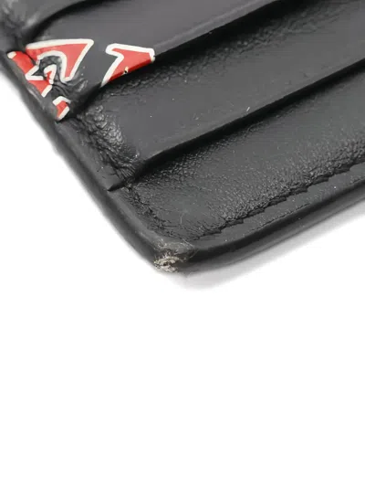 Pre-owned Balenciaga 2000s Logo-lettering Zipped Card Case In Black