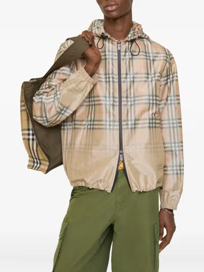 Burberry Gradient Check Hooded Lightweight Jacket In Multi