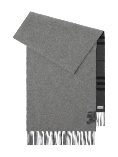 Burberry Reversible Checked Scarf In Gray
