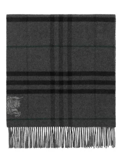 Burberry Reversible Checked Scarf In Gray