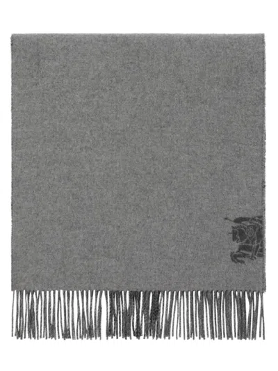 Burberry Reversible Checked Scarf In Gray
