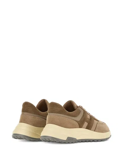 Hogan Hyperlight Suede And Mesh Sneakers Shoes In Brown