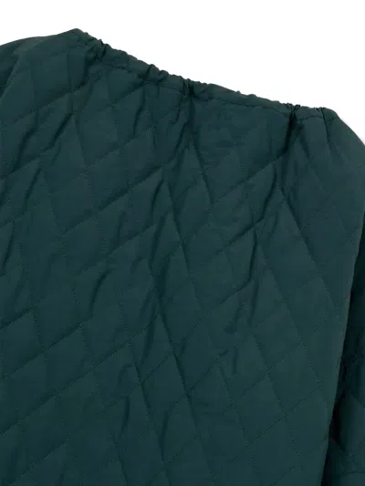 Studio Tomboy Neck-string Quilted Top In Green