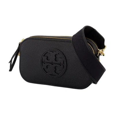 Tory Burch Miller Mini Logo Lambskin Crossbody Bag In Black