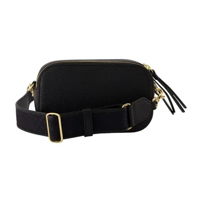 Tory Burch Miller Mini Logo Lambskin Crossbody Bag In Black