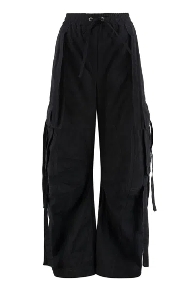 Dolce & Gabbana Cargo Pants In Coated Faille In Black