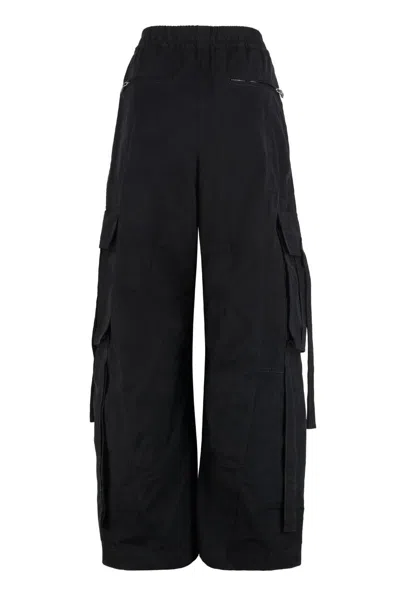 Dolce & Gabbana Cargo Pants In Coated Faille In Black