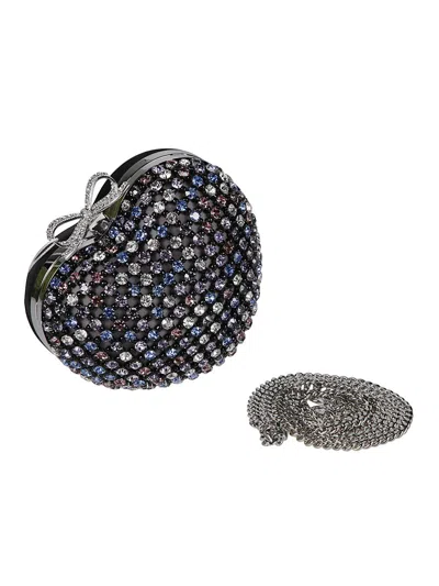 Self-portrait Crystal Heart Clutch Bag In Multi