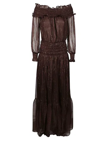 Self-portrait Dress In Brown