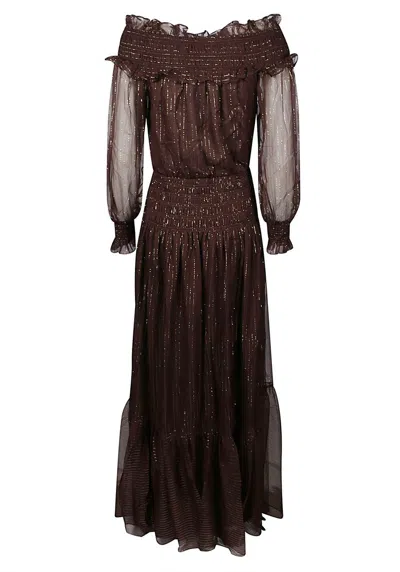 Self-portrait Dress In Brown
