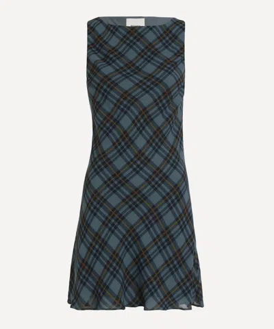 Reformation Women's Dale Slate Plaid Mini Dress In Multi