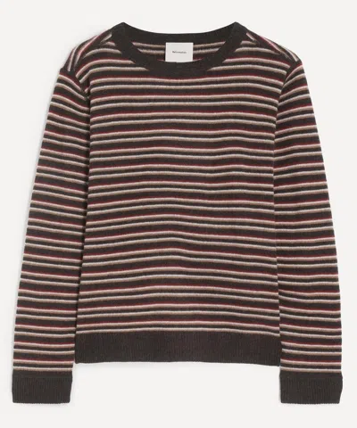 Reformation Womens Compost Multi Stripe Boyfriend Stripe-print Cashmere Jumper Xl