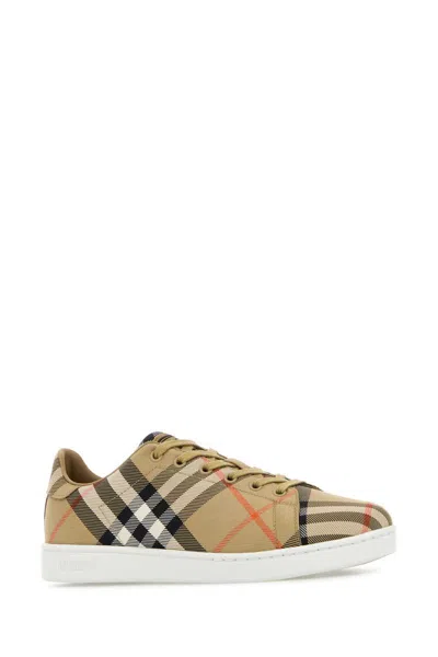 Burberry Embroidered Canvas Set Sneakers In Multi