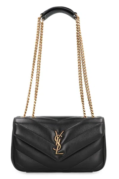 Saint Laurent Loulou Small Leather Crossbody Bag In Black