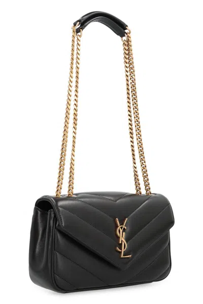 Saint Laurent Loulou Small Leather Crossbody Bag In Black