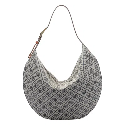 Tory Burch T Monogram Balloon Bag In Gray
