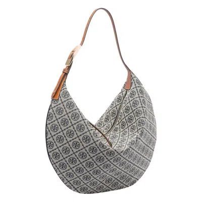 Tory Burch T Monogram Balloon Bag In Gray