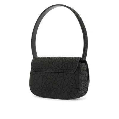 Diesel 1dr Shoulder Bag In Denim Color Black In Black