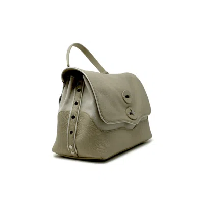Zanellato 069200-1950000-z0171 Beige Sporcato Postina Raquet Club S Leather Handbag In Green