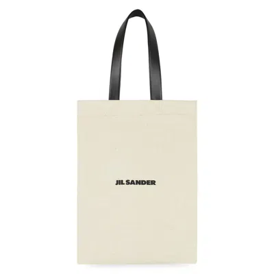 Jil Sander Canvas Tote Bag In Neutral