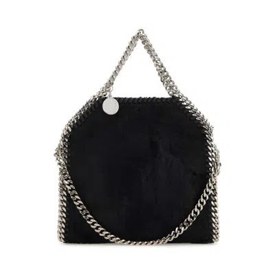 Stella Mccartney Black Velvet Falabella Handbag In Black