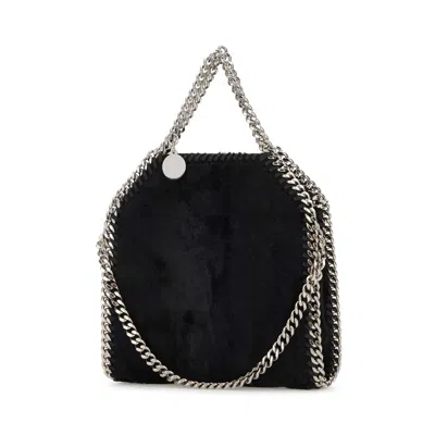 Stella Mccartney Black Velvet Falabella Handbag In Black