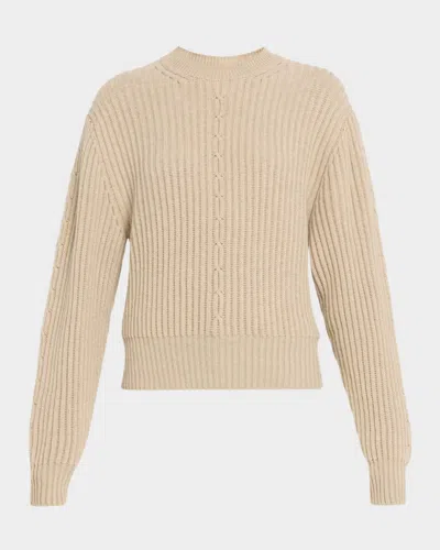Loro Piana Cashmere Rib Crewneck Sweater In Brown