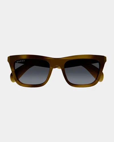 Gucci Eyewear Rectangular Frame Sunglasses In Brown