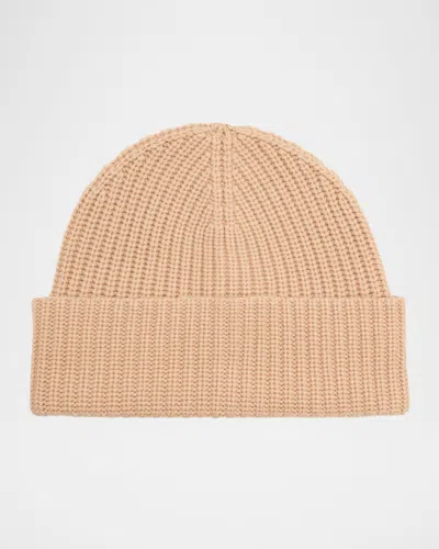 Sofia Cashmere Men's Cashmere Wide Rib Beanie Hat In Neutral