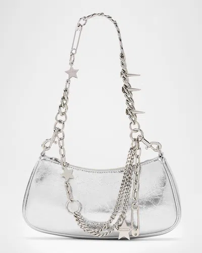 Marc Jacobs The Metallic Charm Shoulder Bag In Gray