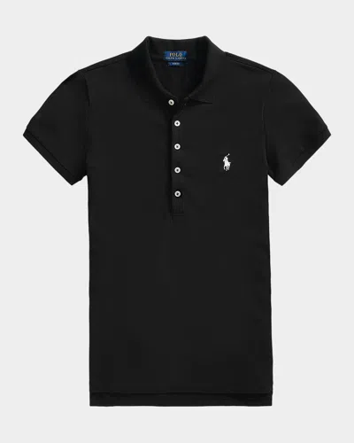 Polo Ralph Lauren Julie Slim Polo Shirt In Black