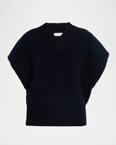 A.l.c Samson Shrunken Wool Sweater In Blue