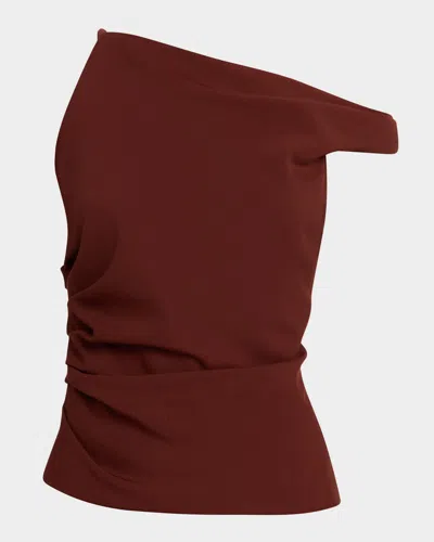 A.l.c Leia Draped Asymmetric Top In Burgundy