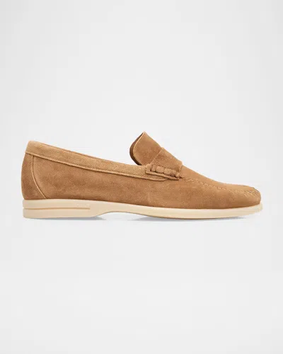 Bally Suede Slip-on Loafers In Brown