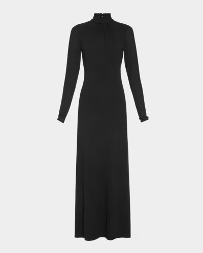 Ramy Brook Alexandra Knit Mock-neck Maxi Dress In Black