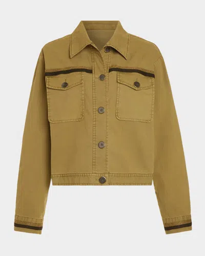 Ramy Brook Nikola Canvas Button Down Jacket In Green
