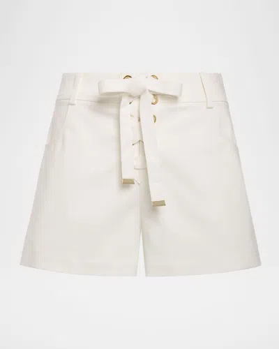 Ramy Brook Alba Lace-up Shorts In White