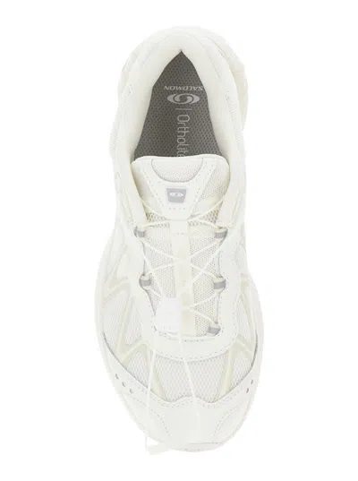 Salomon 'xt-whisper' White Sneakers With Printed Logo On The Side And Drawstring Closure In Fabric Unisex In Multi