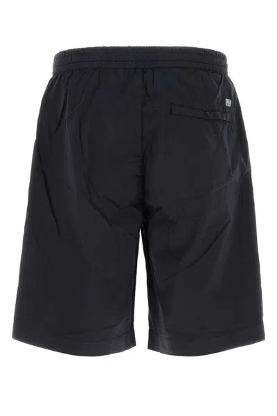 C.p. Company C.p.company Midnight Blue Stretch Cotton Blend Bermuda Shorts In Blue