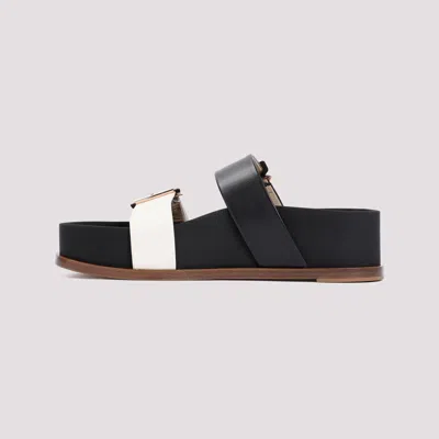 Gabriela Hearst Wren Flat Sandals Contrast Straps In Black