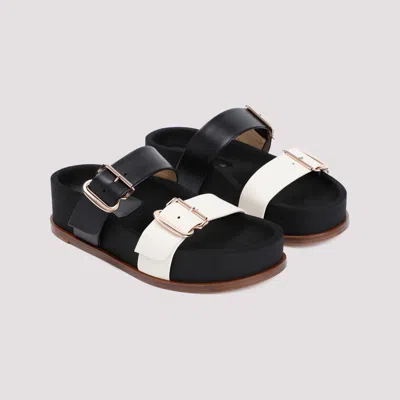 Gabriela Hearst Wren Flat Sandals Contrast Straps In Black