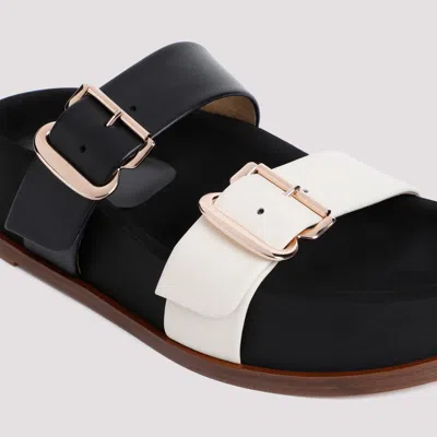 Gabriela Hearst Wren Flat Sandals Contrast Straps In Black