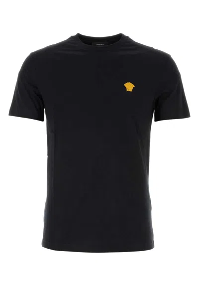 Versace Medusa Minimalist Crew Neck T-shirt In Black