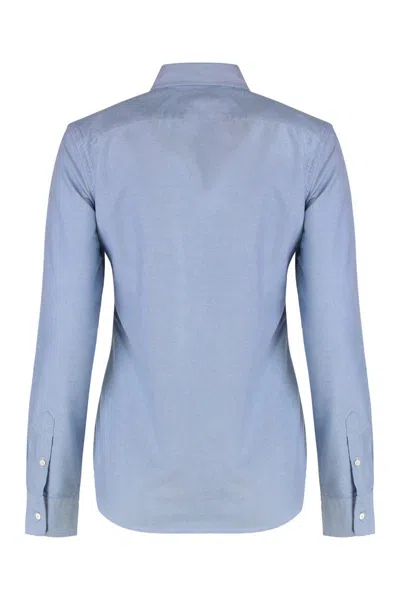 Polo Ralph Lauren Logo Embroidery Cottond Shirt In Blue