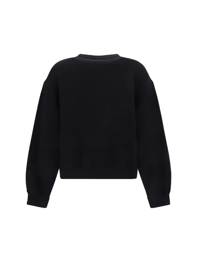 Alexander Wang Relaxed Fit Crew Sweatshirt With Puff Paint Logo In Black