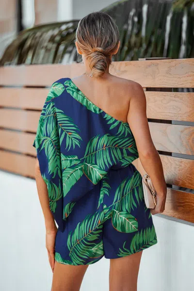 Cupshe Island Sway Tropical Romper In Green