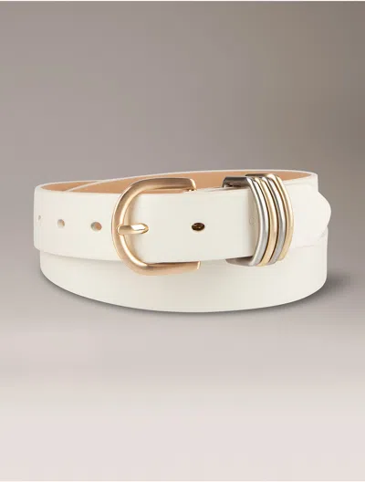 Calvin Klein Women's Mixed Metal Loops Belt In White