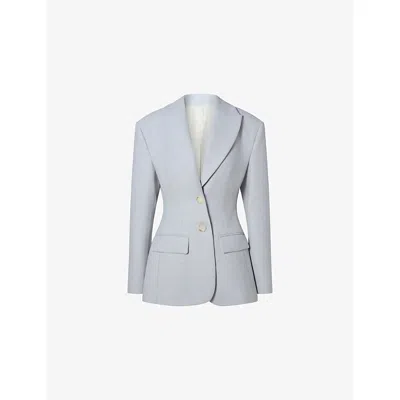 Malina Ella Tailored Peplum Blazer In Blue
